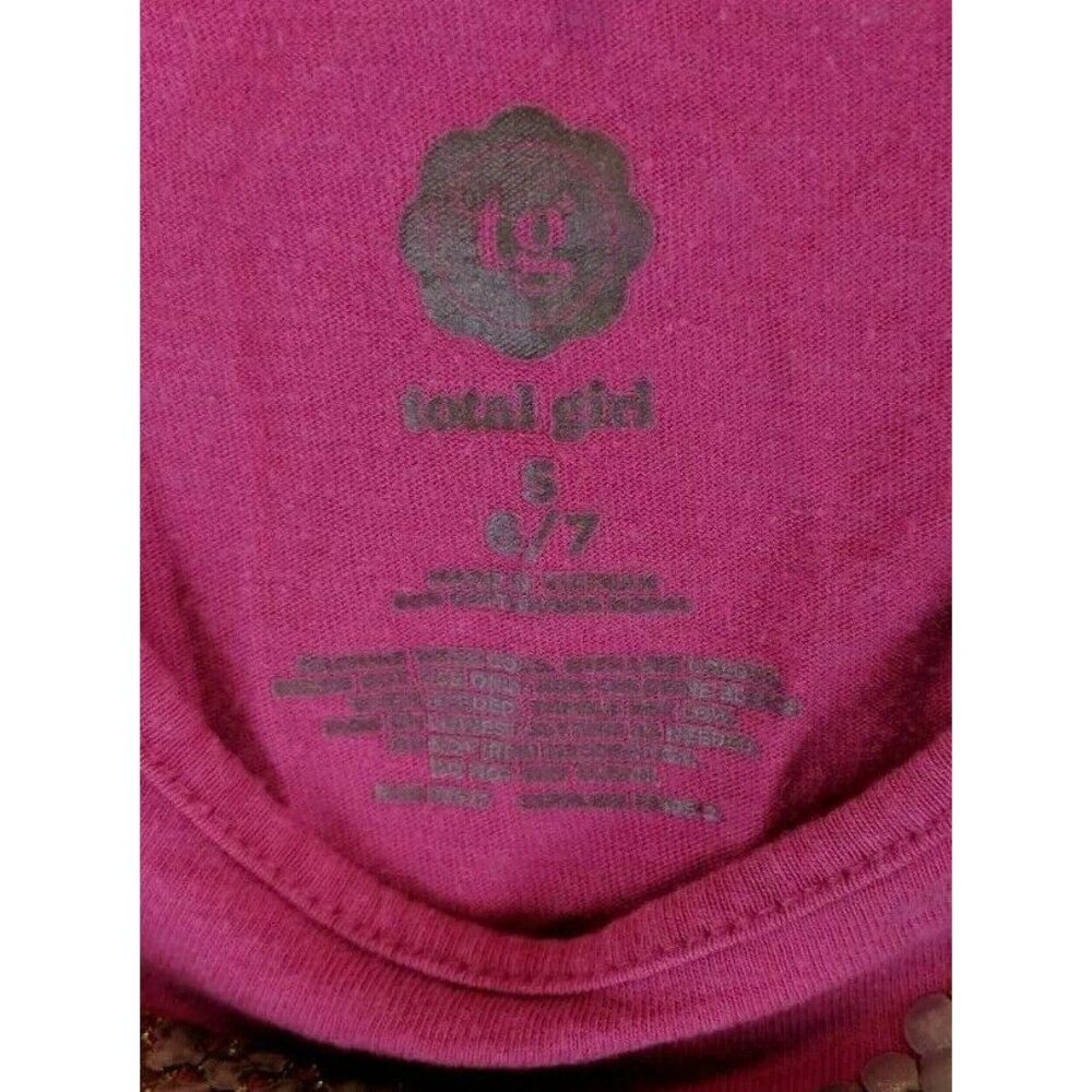 Total Gold Pink Size Small 6/7 Cotton Blend Bow Top/shirt 36e - Picture 3 of 7